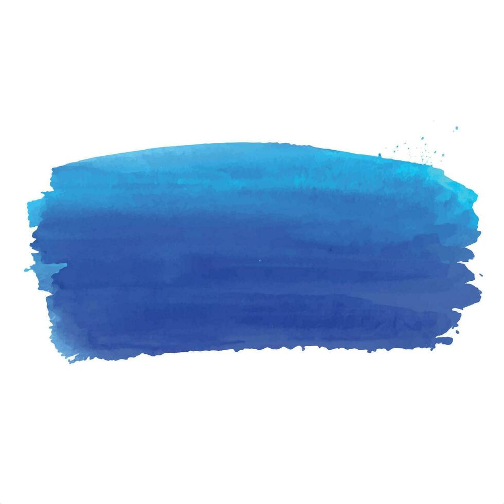 Hand draw blue brush stroke watercolor design vector