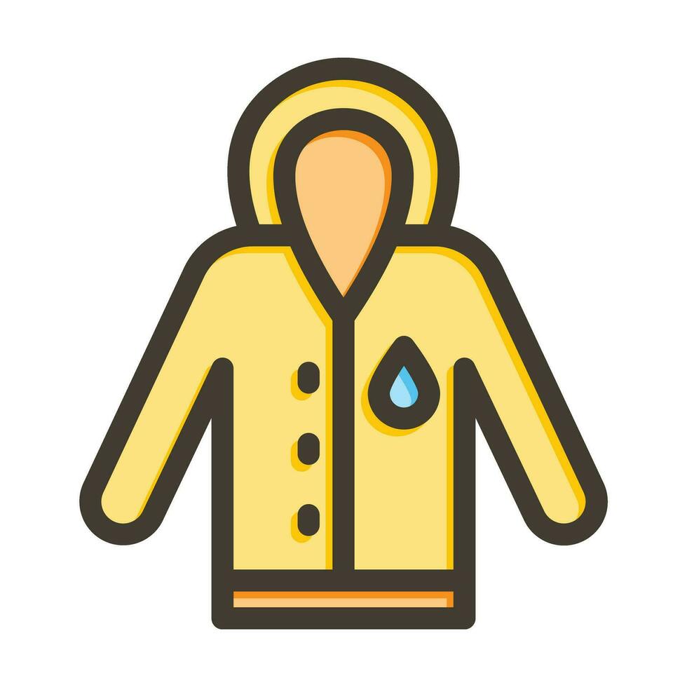 impermeable vector grueso línea lleno colores icono para personal y comercial usar.