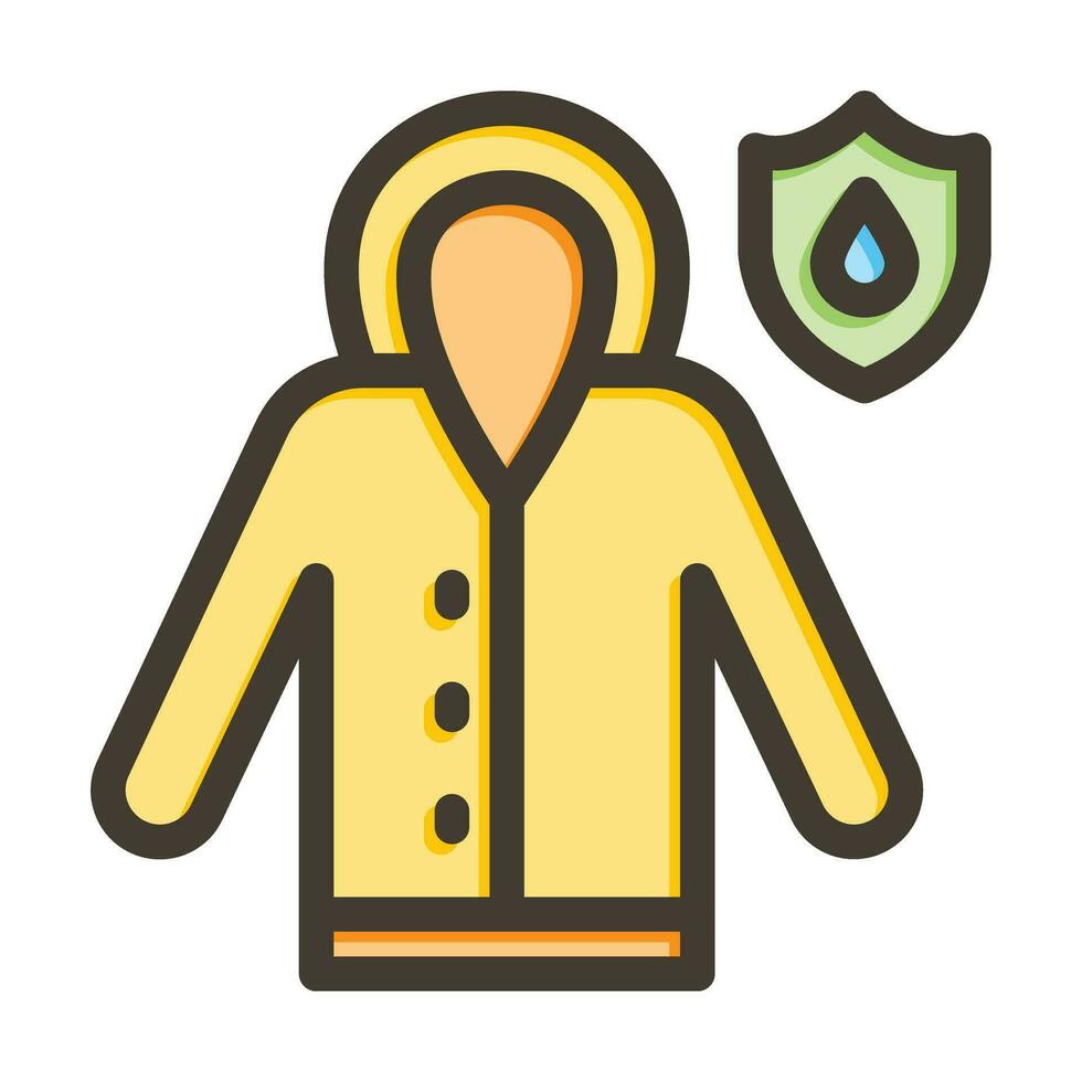 Waterproof Fabric Vector Thick Line Filled Colors Icon For Personal And Commercial Use.