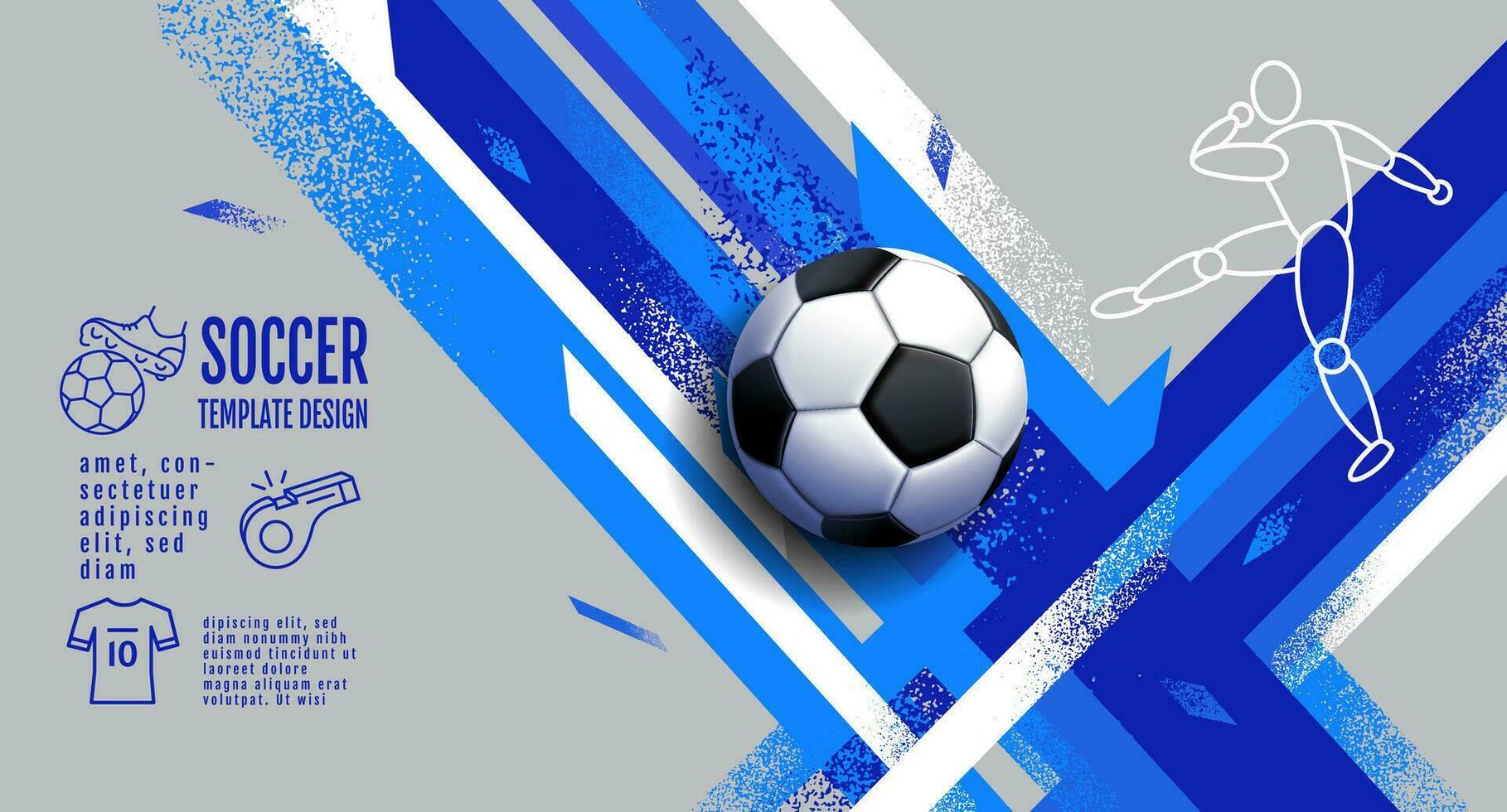 Soccer Template design , Football banner, Sport layout design, Blue Theme, vector