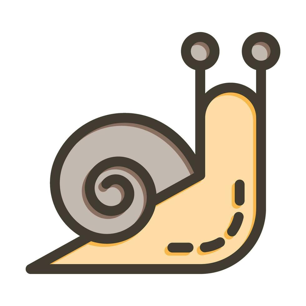 Snail Vector Thick Line Filled Colors Icon For Personal And Commercial Use.