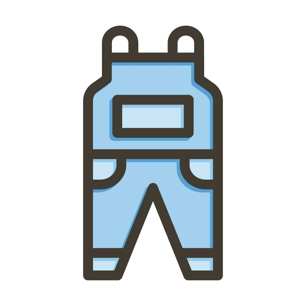 Jumpsuit Vector Thick Line Filled Colors Icon For Personal And Commercial Use.