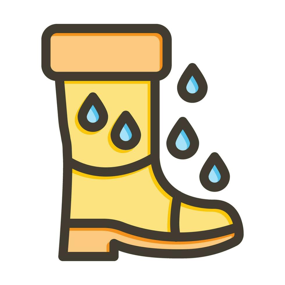 Rain Boots Vector Thick Line Filled Colors Icon For Personal And Commercial Use.