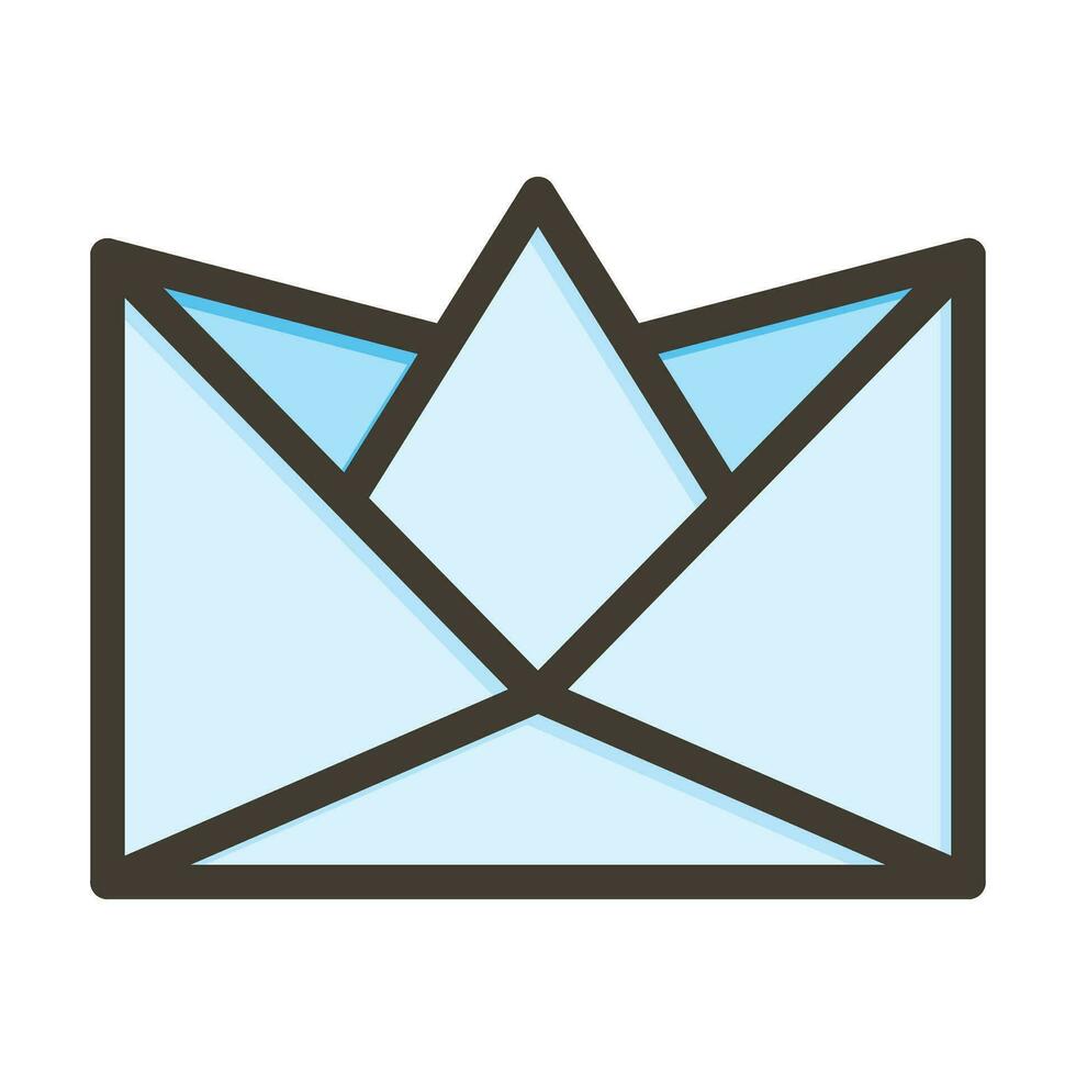 Paper Boat Vector Thick Line Filled Colors Icon For Personal And Commercial Use.