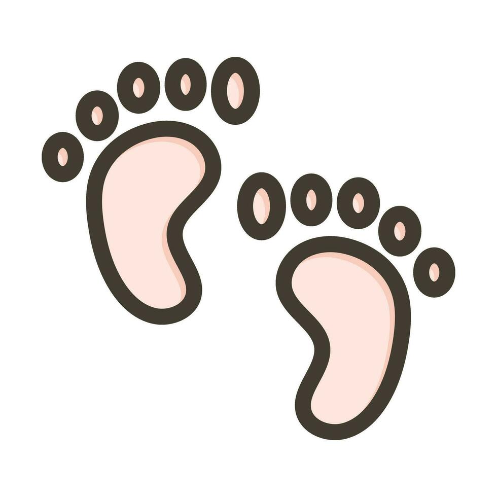 Baby Feet Vector Thick Line Filled Colors Icon For Personal And Commercial Use.