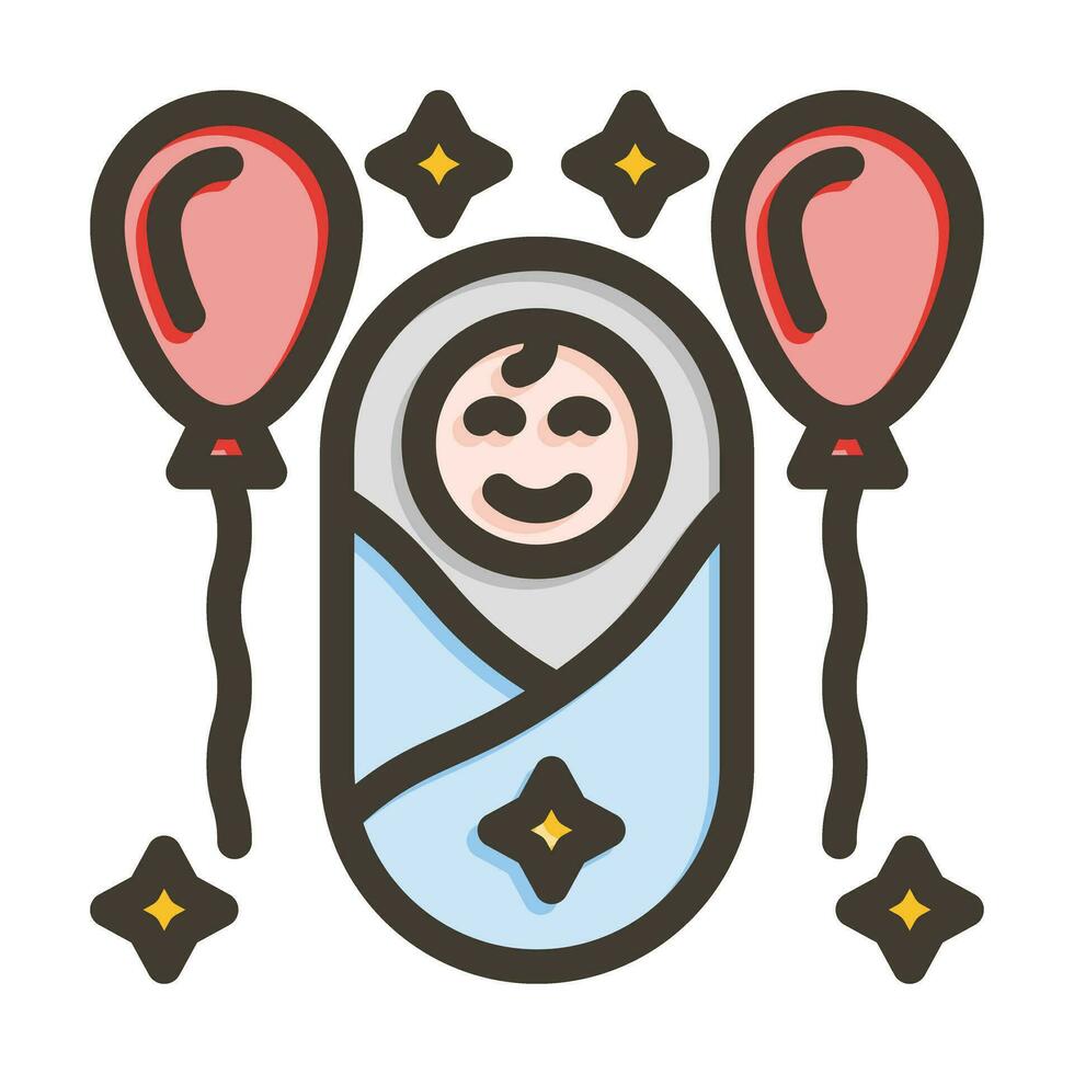 Baby Shower Vector Thick Line Filled Colors Icon For Personal And Commercial Use.