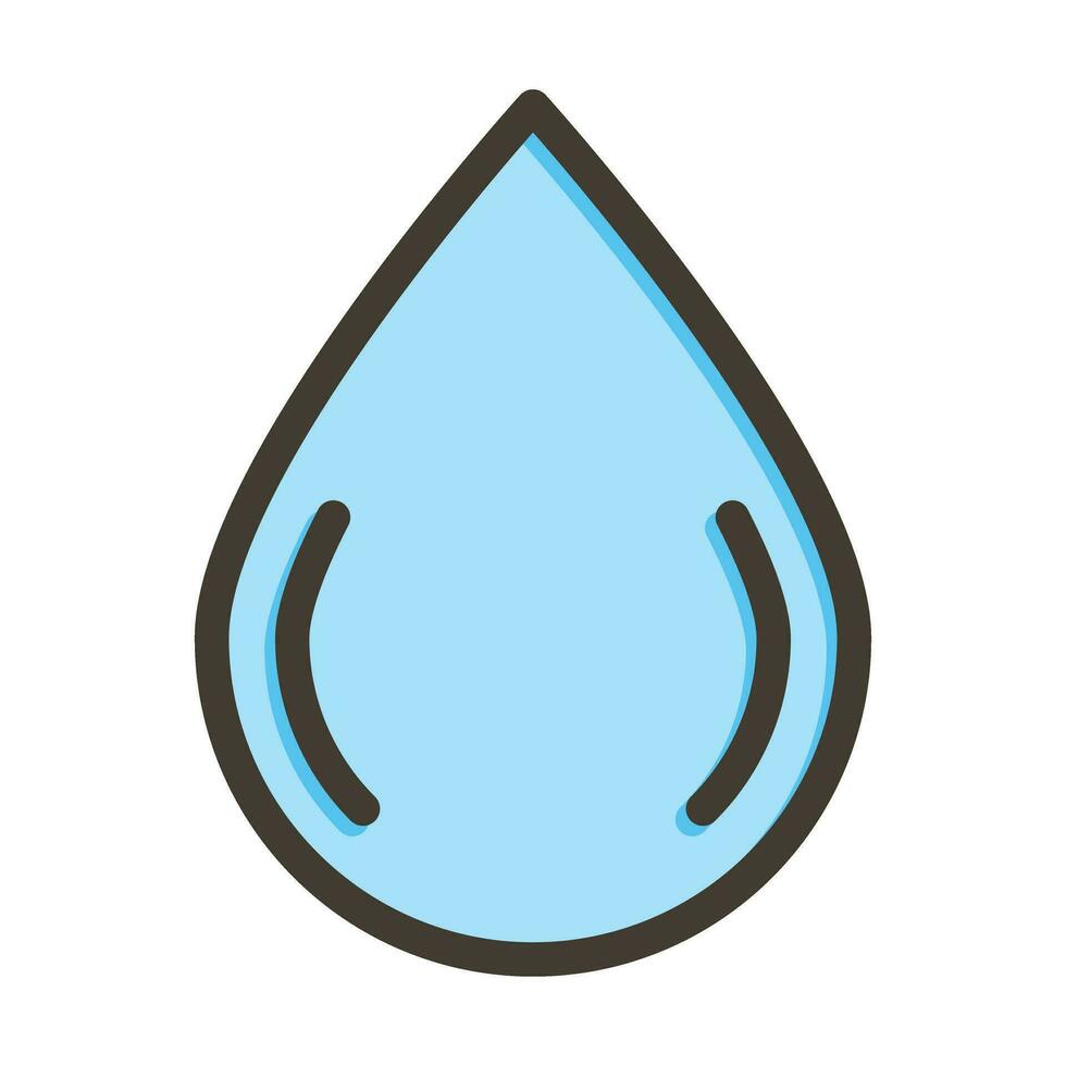 Water Drop Vector Thick Line Filled Colors Icon For Personal And Commercial Use.