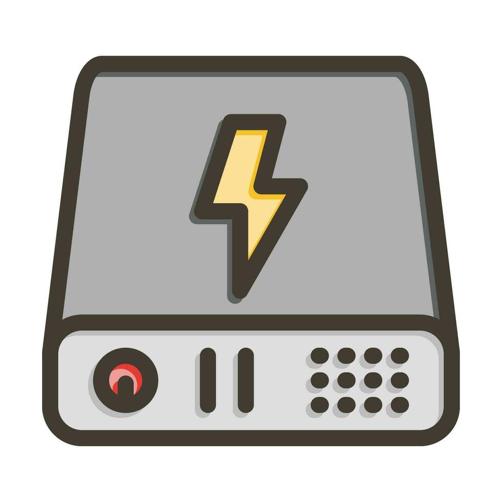 Power Bank Vector Thick Line Filled Colors Icon For Personal And Commercial Use.