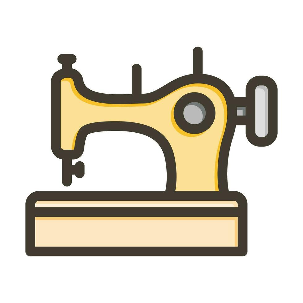 de coser máquina vector grueso línea lleno colores icono para personal y comercial usar.