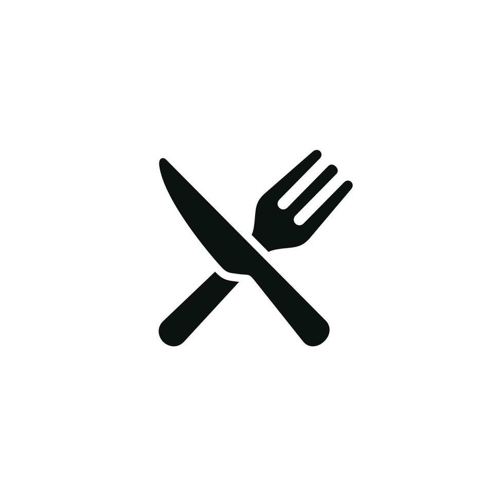 restaurante icono aislado en blanco antecedentes. tenedor y cuchillo icono vector