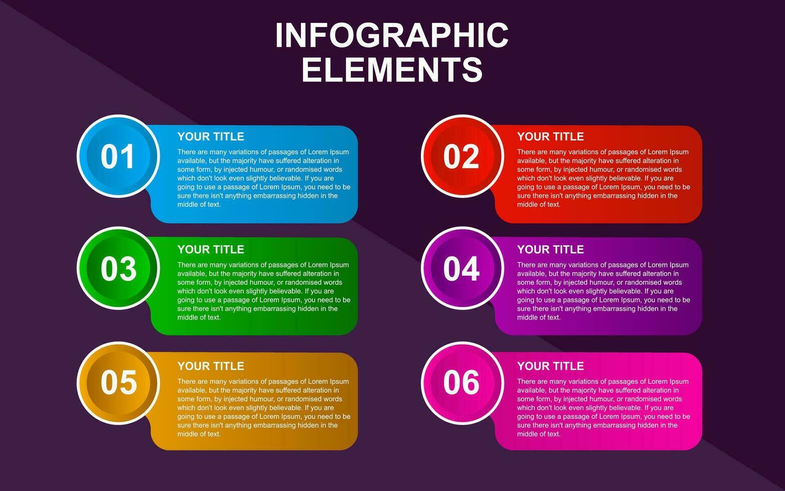 infographic template design with 6 steps. infographic design for presentations, banners, infographs and posters vector