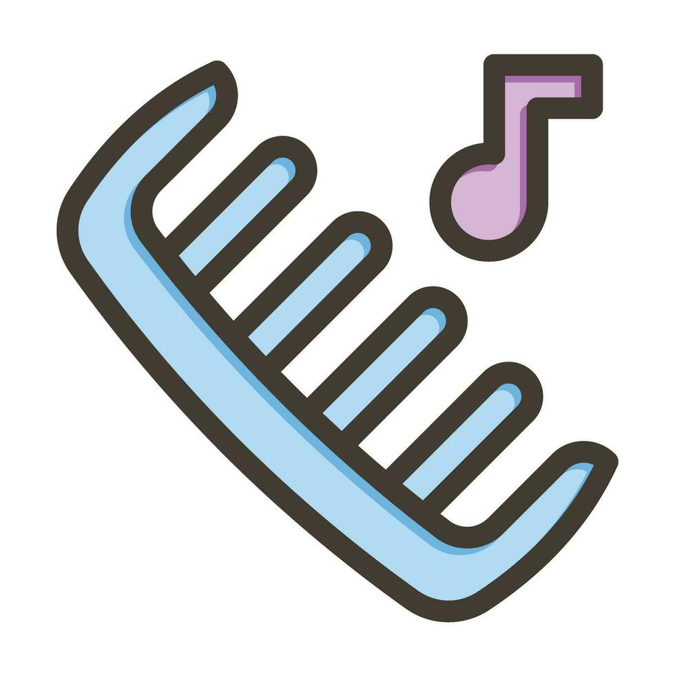 Comb Vector Thick Line Filled Colors Icon For Personal And Commercial Use.
