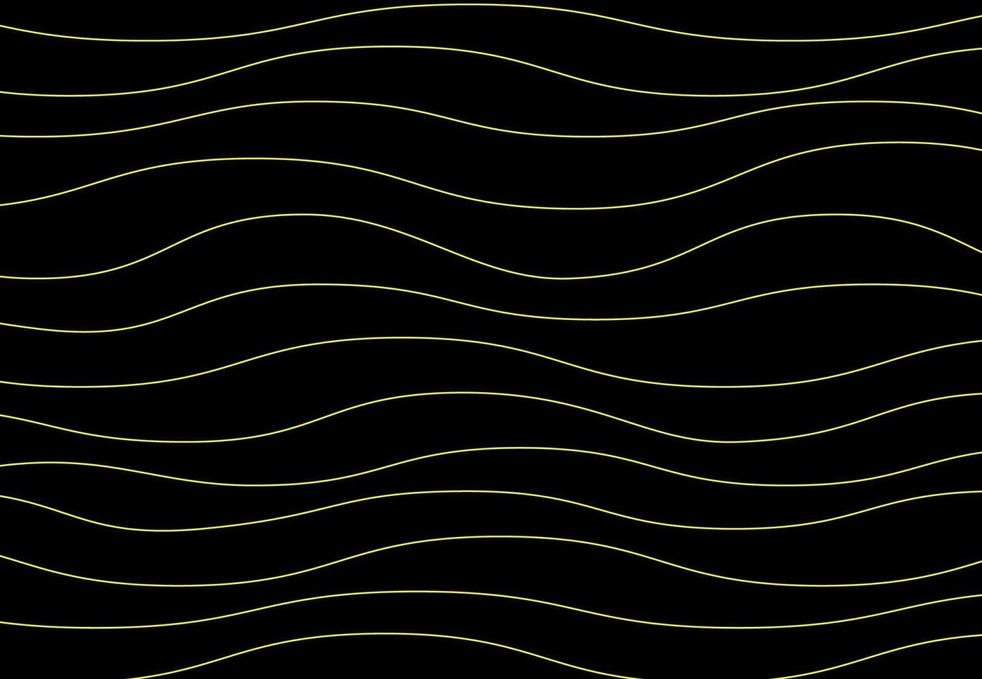 Abstract background with gold wave modern lines on dark background. Illustration horizontal template background banner. vector