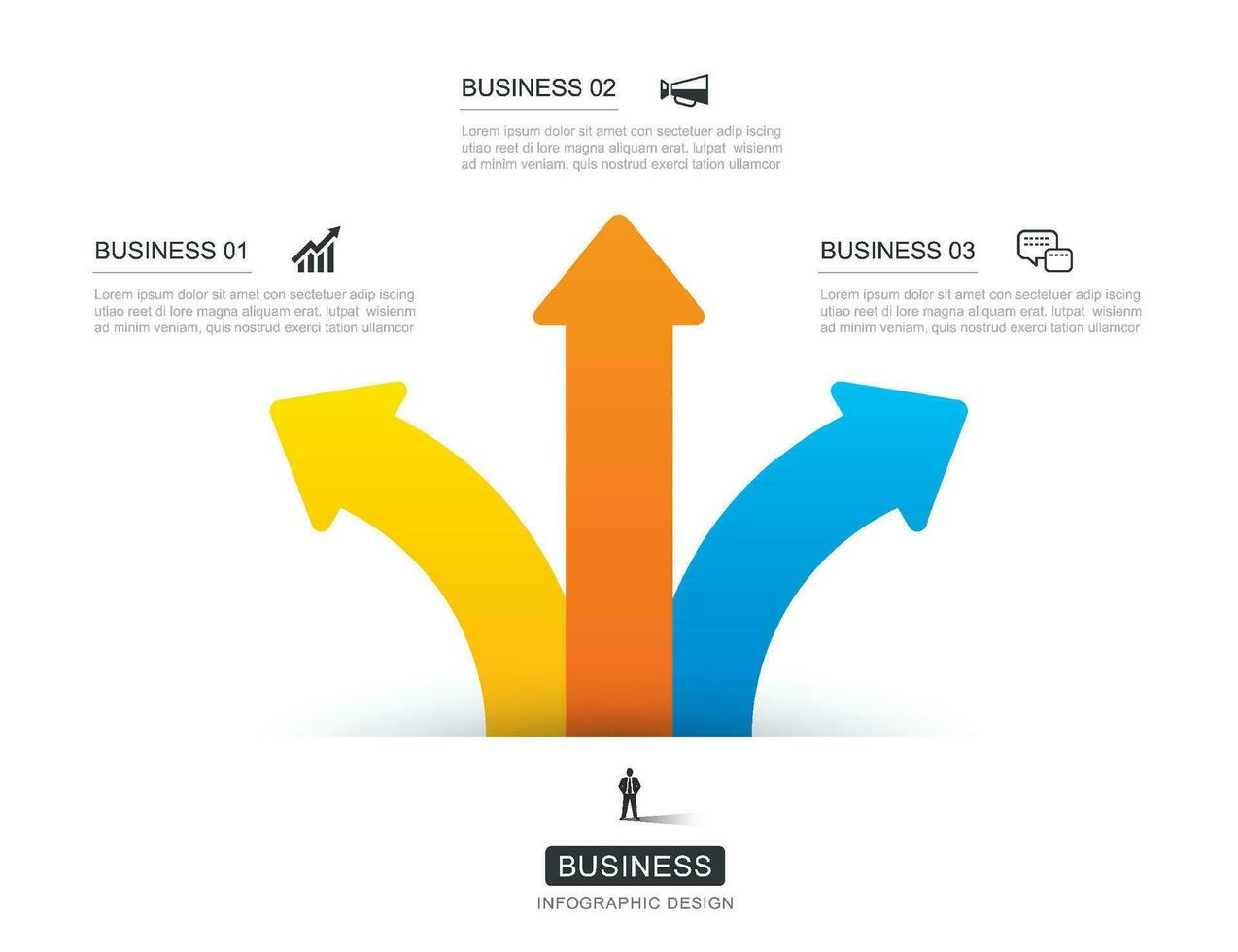 3 data infographics arrow way template. Vector illustration abstract background.