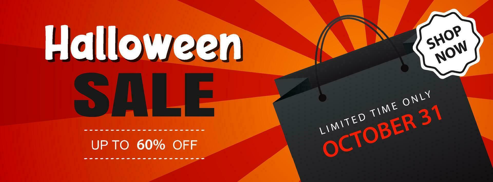 Halloween sale with shopping bags banner background. Halloween illustration template for poster, flyer, sale, and all design. vector