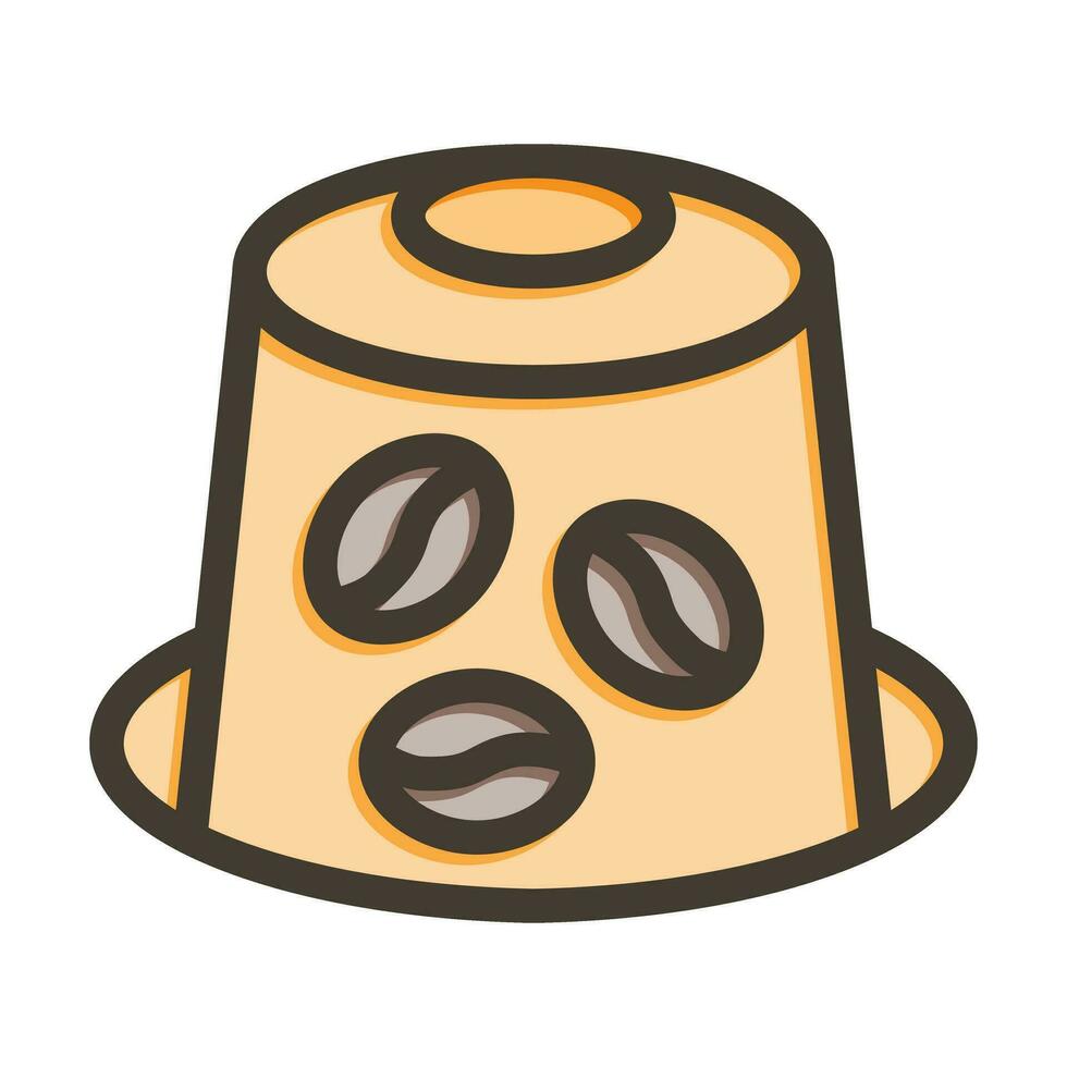 Coffee Capsule Vector Thick Line Filled Colors Icon For Personal And Commercial Use.