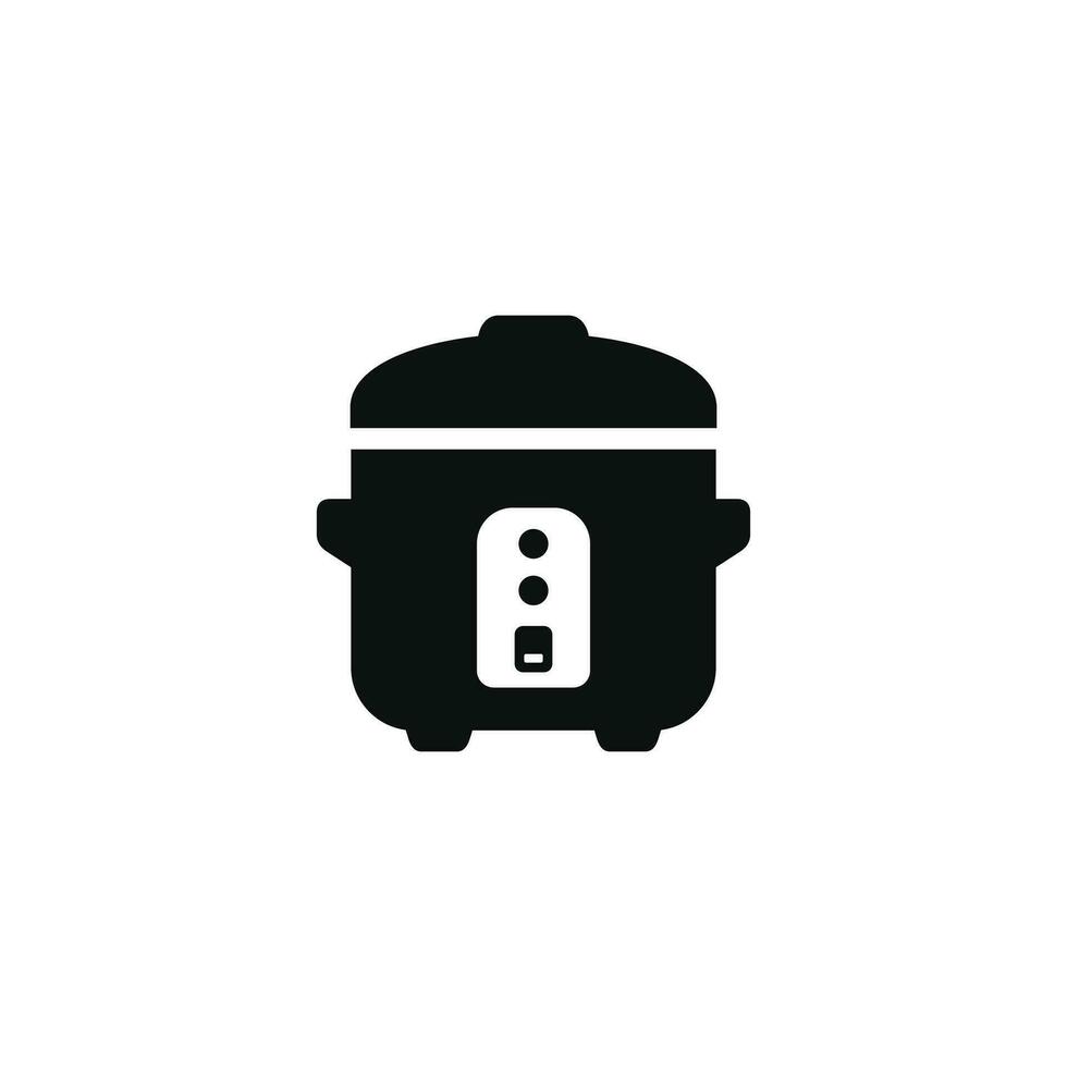 Rice cooker line icon isolated on white background vector
