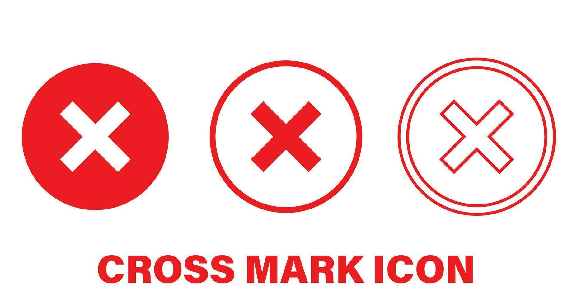 Cross Mark Icon in vector