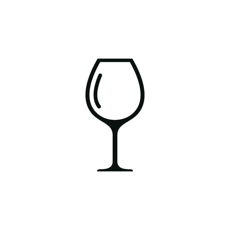 vino vaso icono aislado en blanco antecedentes vector