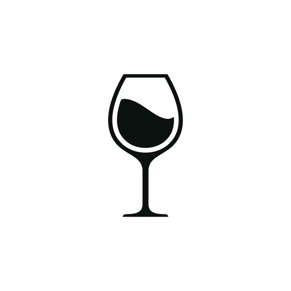 vino vaso icono aislado en blanco antecedentes vector