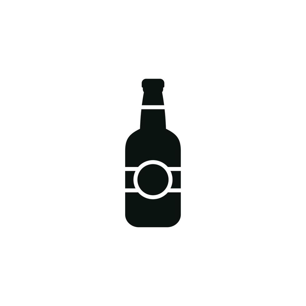 Beer bottle icon isolated on white background vector
