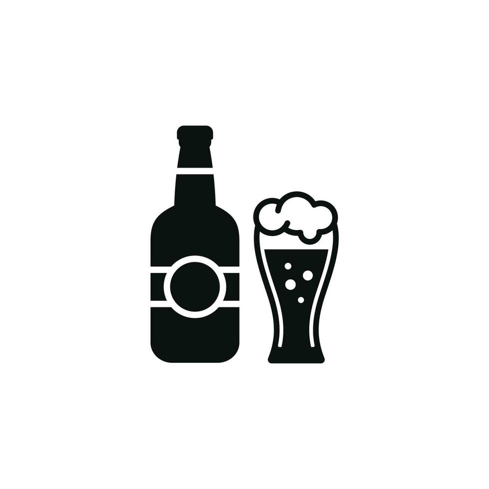 cerveza icono aislado en blanco antecedentes vector