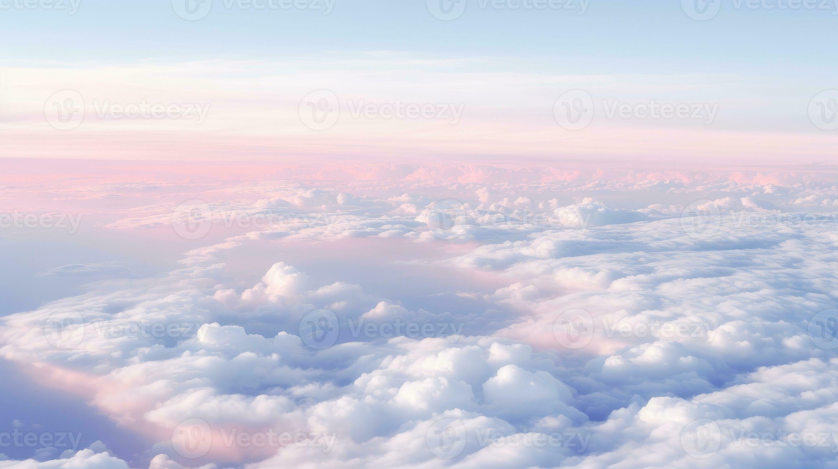 Aerial view White clouds in sky. Top. View from drone. Aerial