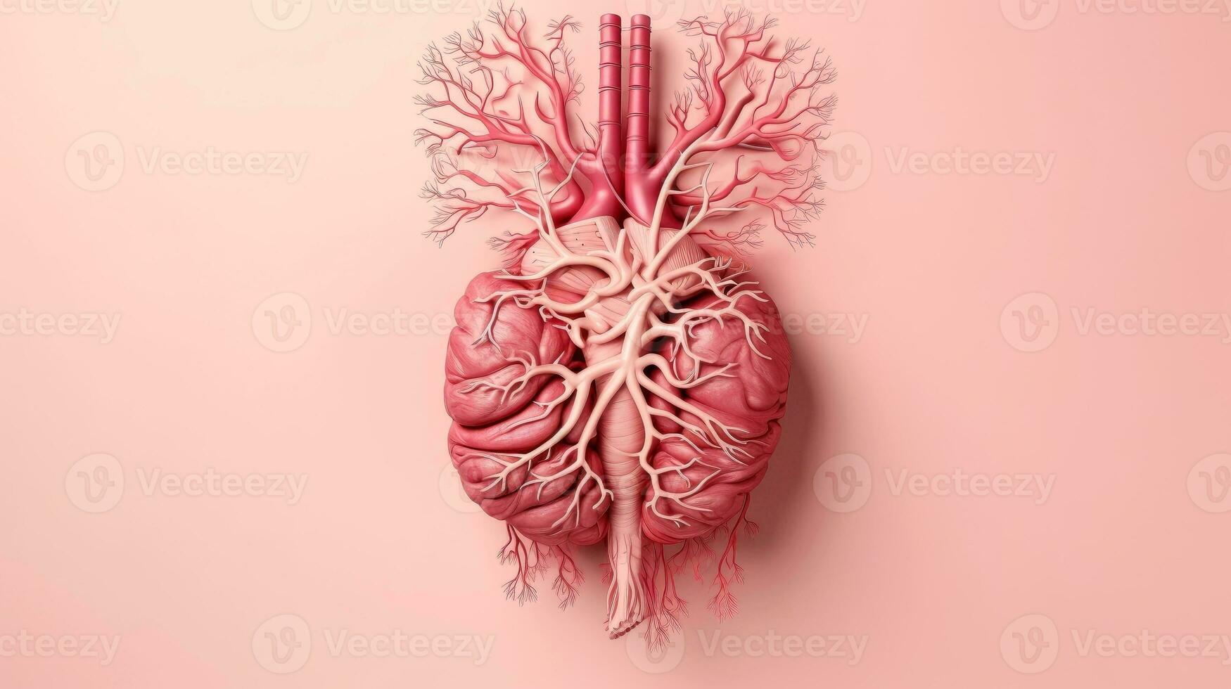 3D illustration mockup of the human organ system, Anatomy, Nervous, circulatory, digestive, excretory, urinary,and bone systems. Medical education concept, Generative AI illustration photo