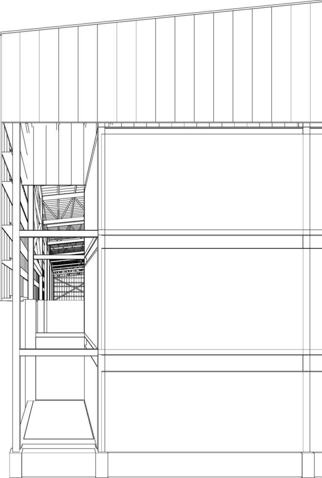 3d ilustración de industrial edificio vector