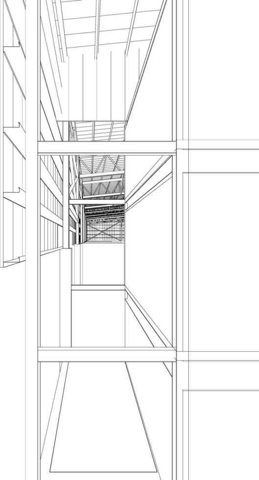 3d ilustración de industrial edificio vector