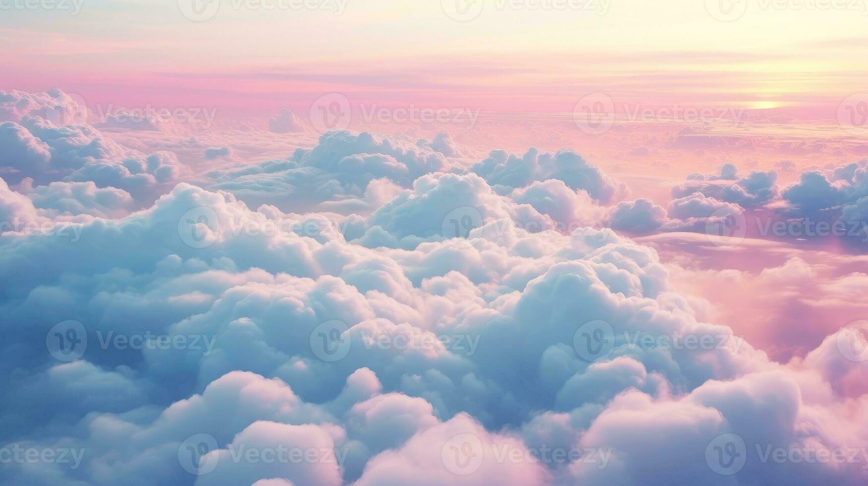 Aerial view White clouds in blue sky. Top. View from drone. Aerial bird's eye. Aerial top view cloudscape. Sky background, Generative AI illustration photo