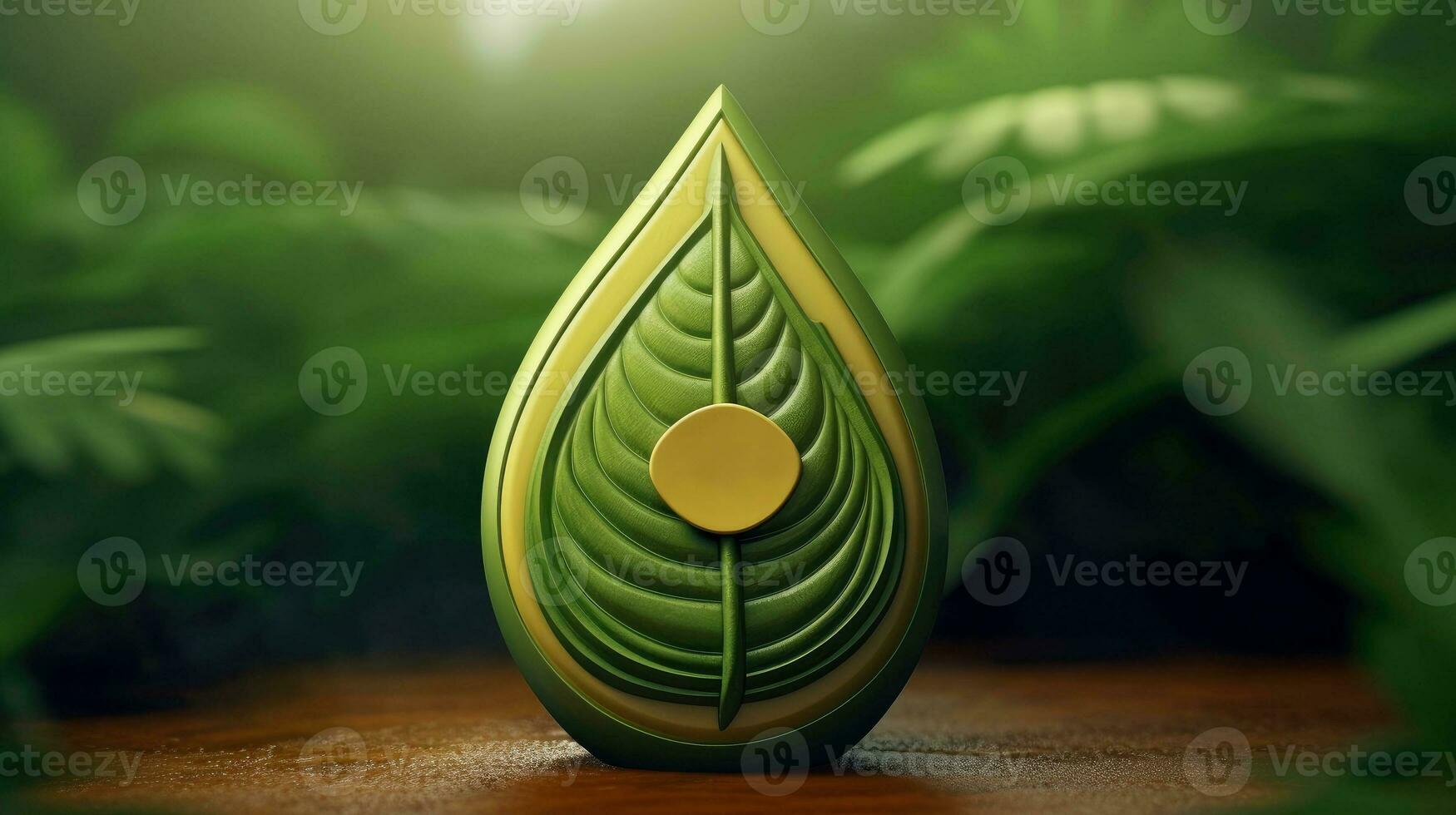 3d mockup leaf of tree and plant. Ecology, bio and natural products concept, Close up view of leaves composition, minimal style, Generative AI illustration photo