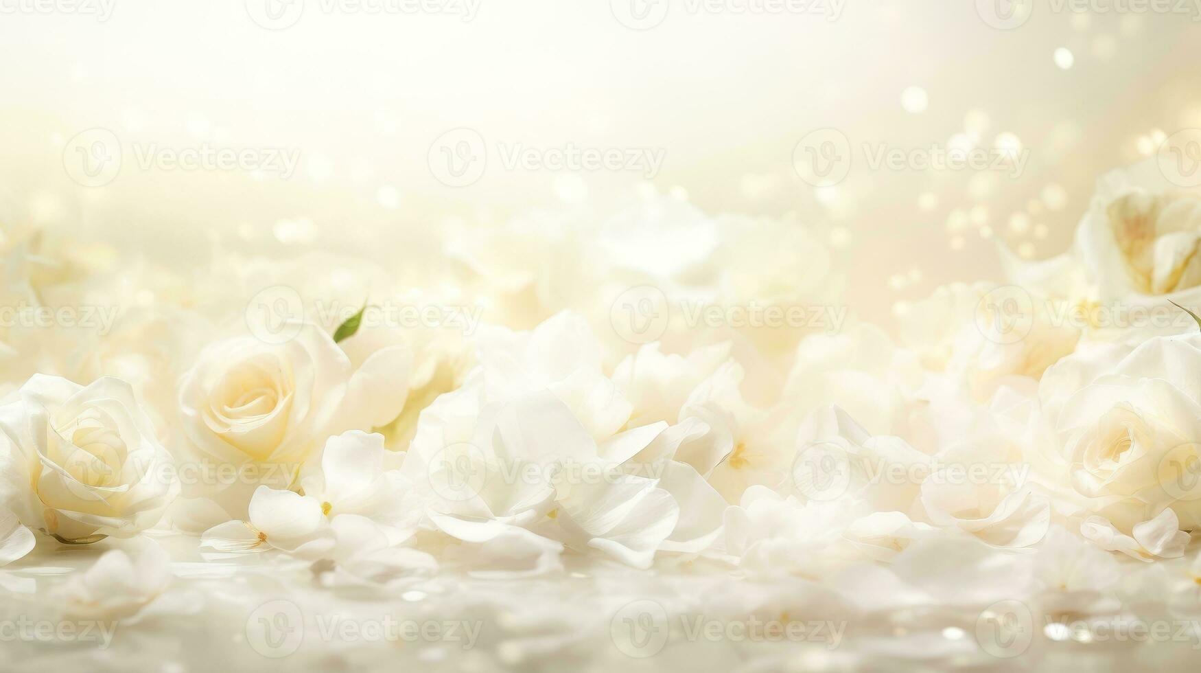 Delicate natural floral background, floral mock up background, flowers in nature close-up with soft focus, Generative AI illustration photo