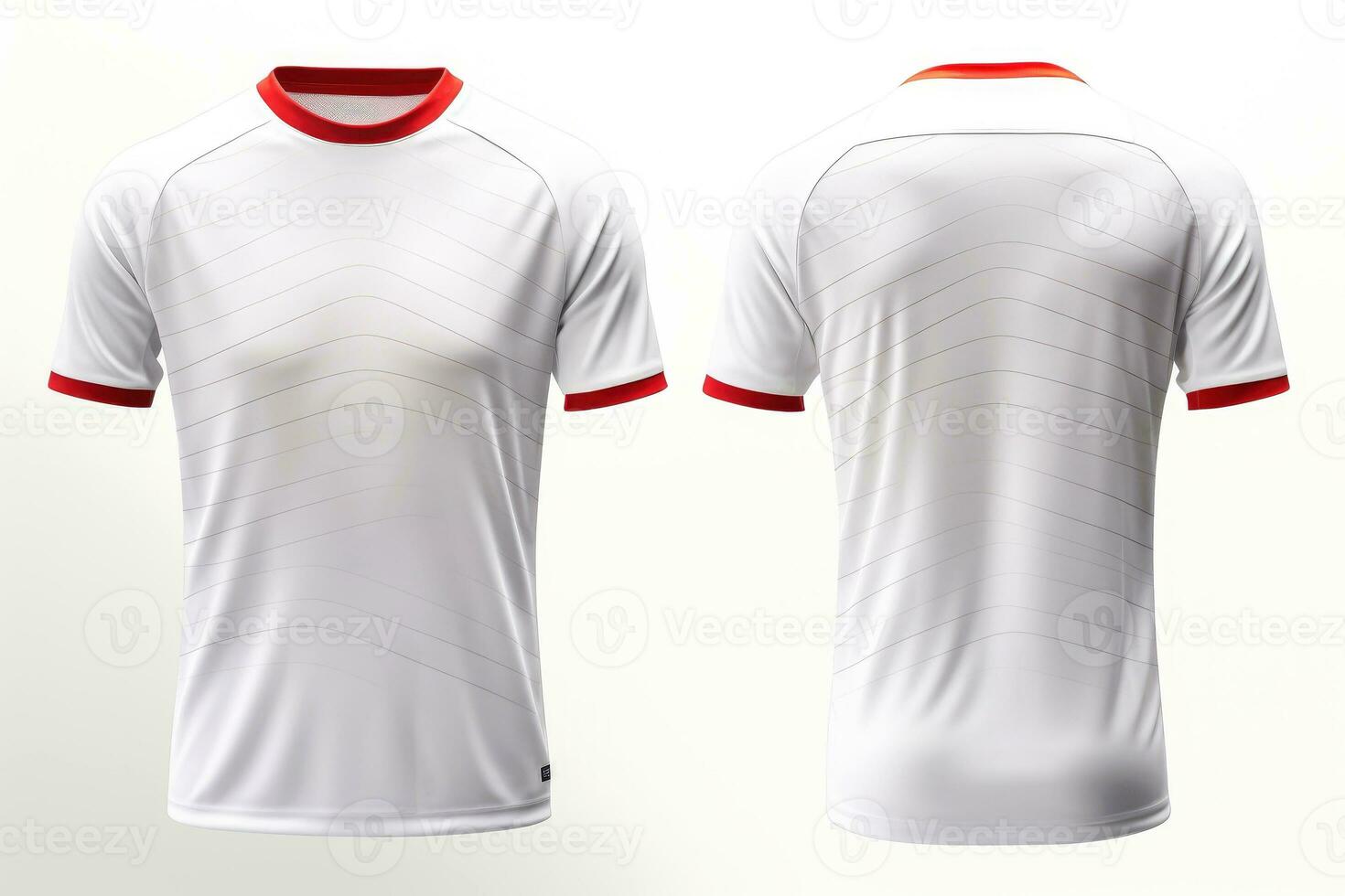 Sports football team uniforms multicolors shirt isolated on white background, Generative AI illustration photo
