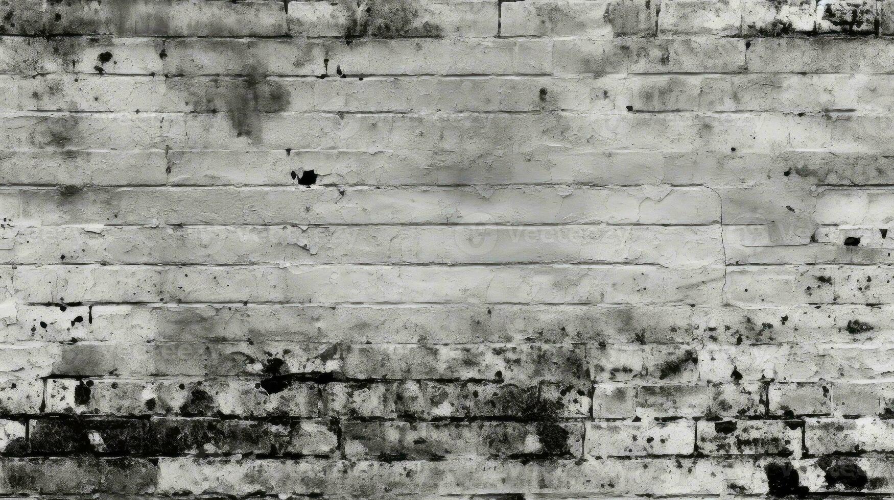 Old black white brick wall background, abstract texture pattern backdrop , Generative AI illustration photo