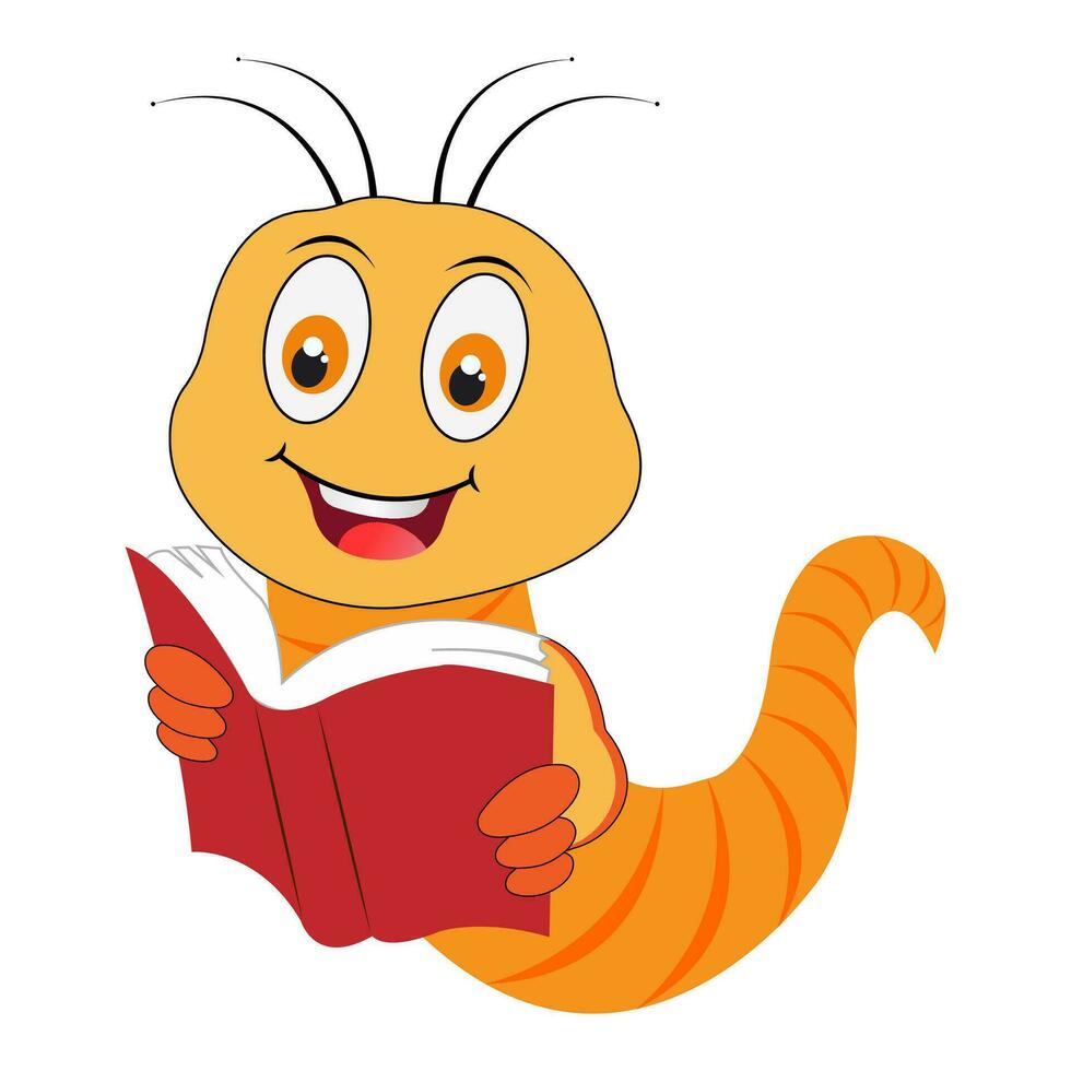 Cartoon Cute Worm School Teacher Character design. vector