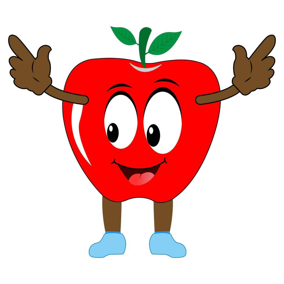 Cartoon Cute apple School Teacher Character design. vector