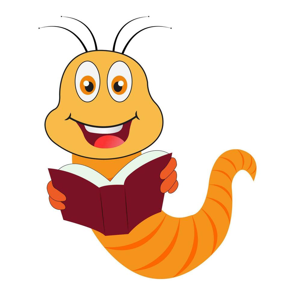 Cartoon Cute Worm School Teacher Character design. vector