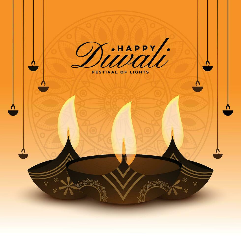 Happy Diwali Illustration Background Design. vector