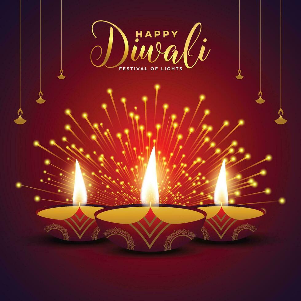 contento diwali ilustración antecedentes diseño. vector