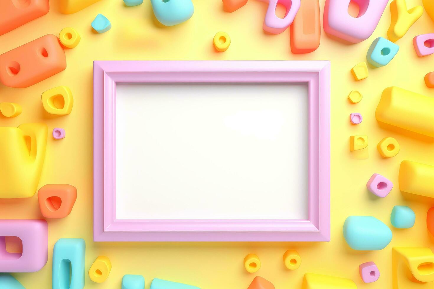 Mockup photo frames, Empty abstract shape framing for your design. template for picture, painting, poster, lettering or photo gallery, Generative AI illustration