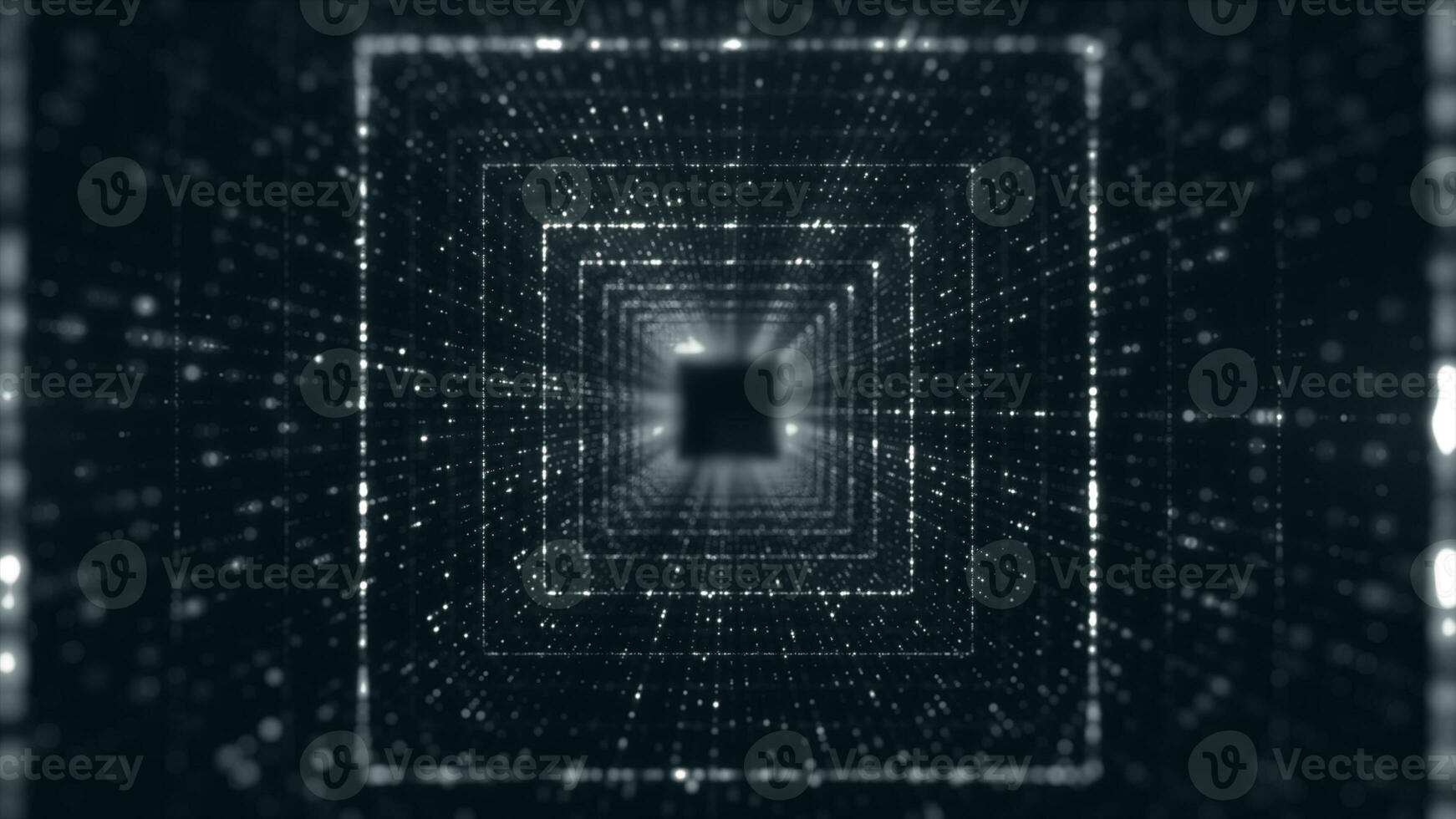 Tunnel particle square shape, Tunnel abstract background. photo