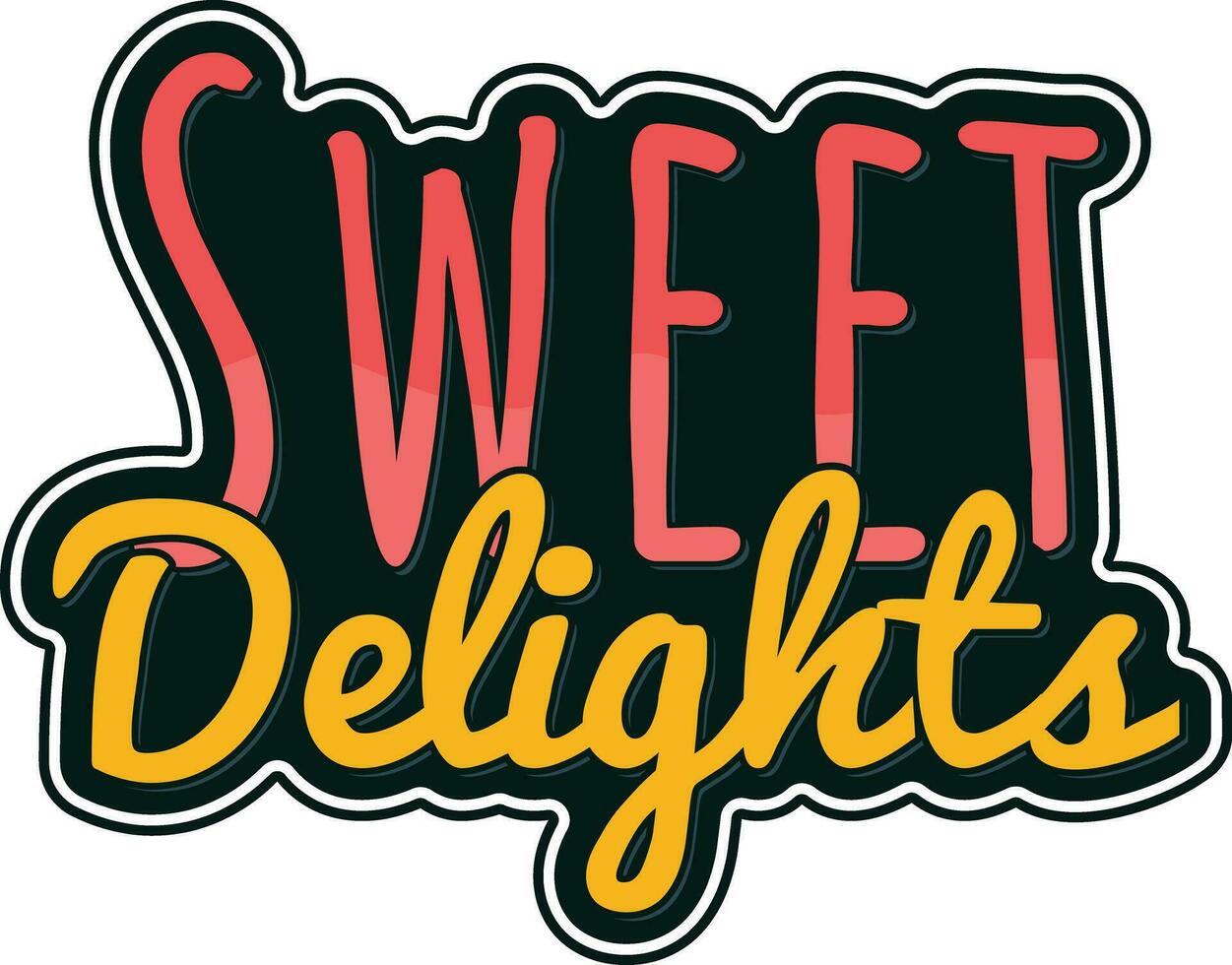 Sweet Delights Lettering Vector Design