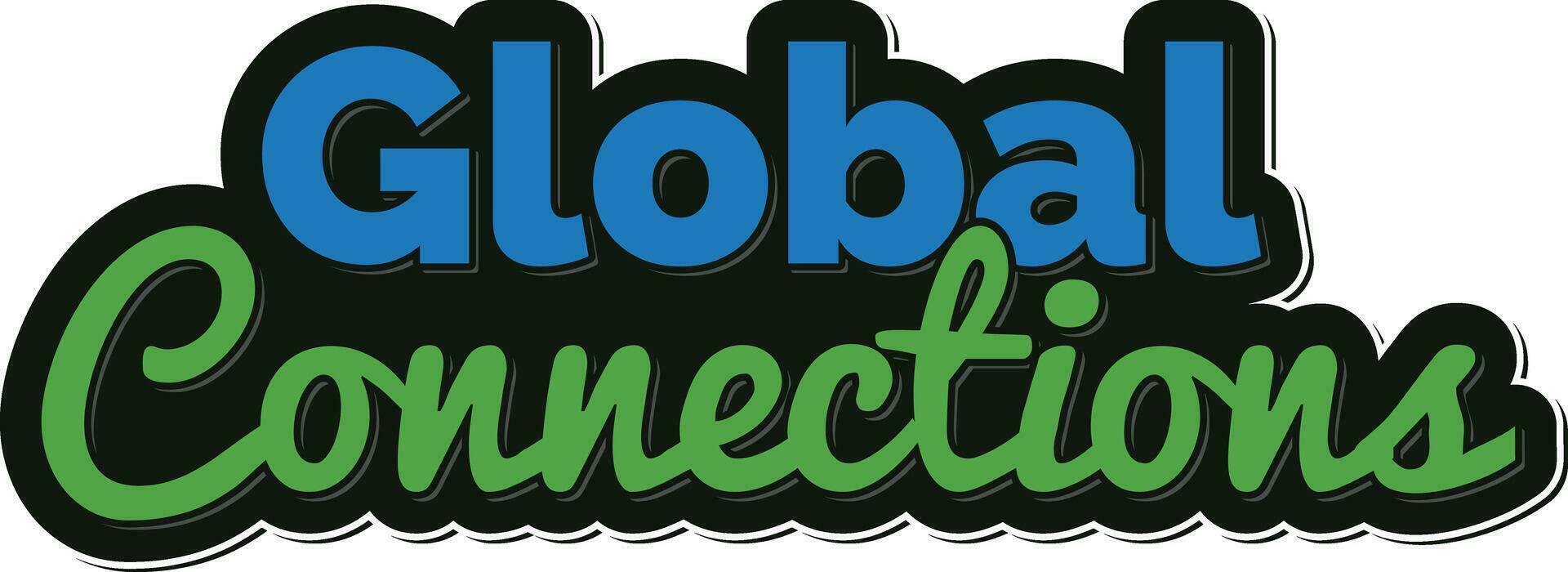 Global Connections Lettering Vector