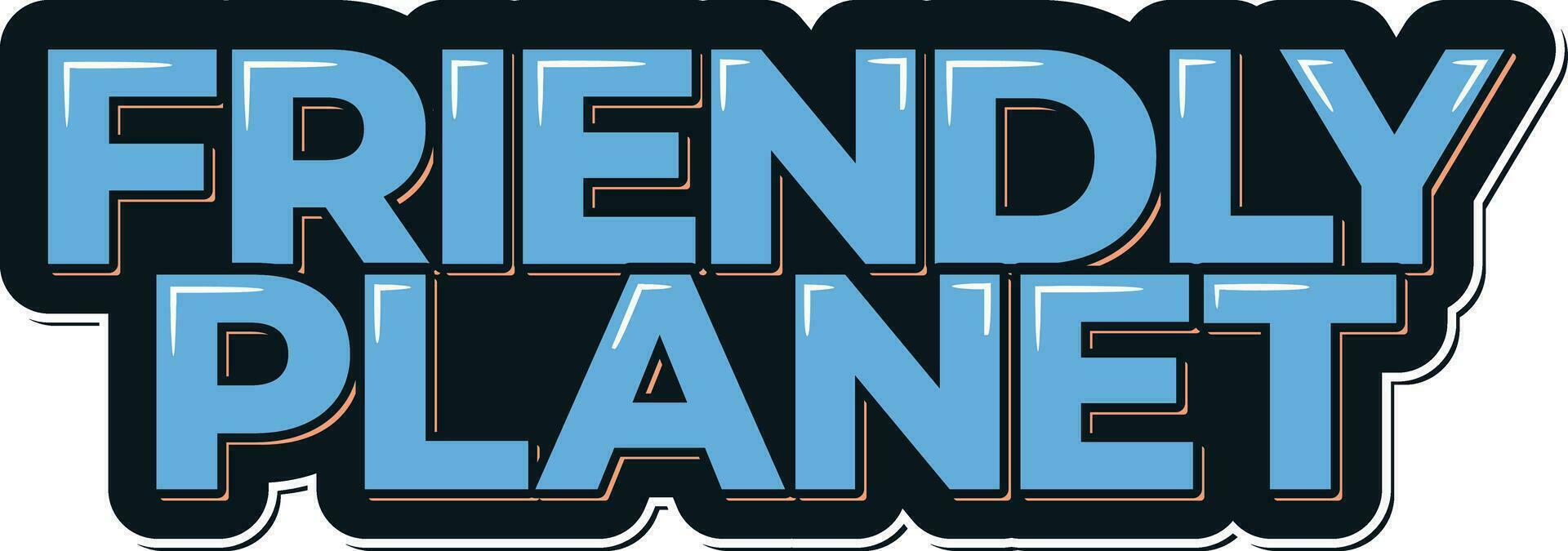 Friendly Planet Lettering Vector
