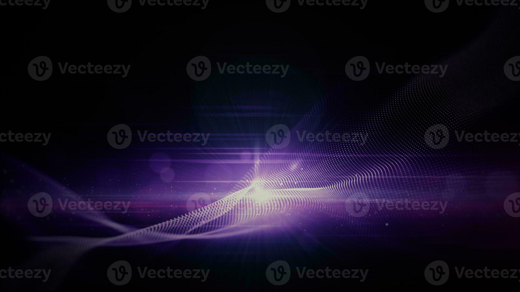 Purple light and digital particles wave flow abstract background, Technology blockchain connection. 3d rendering photo