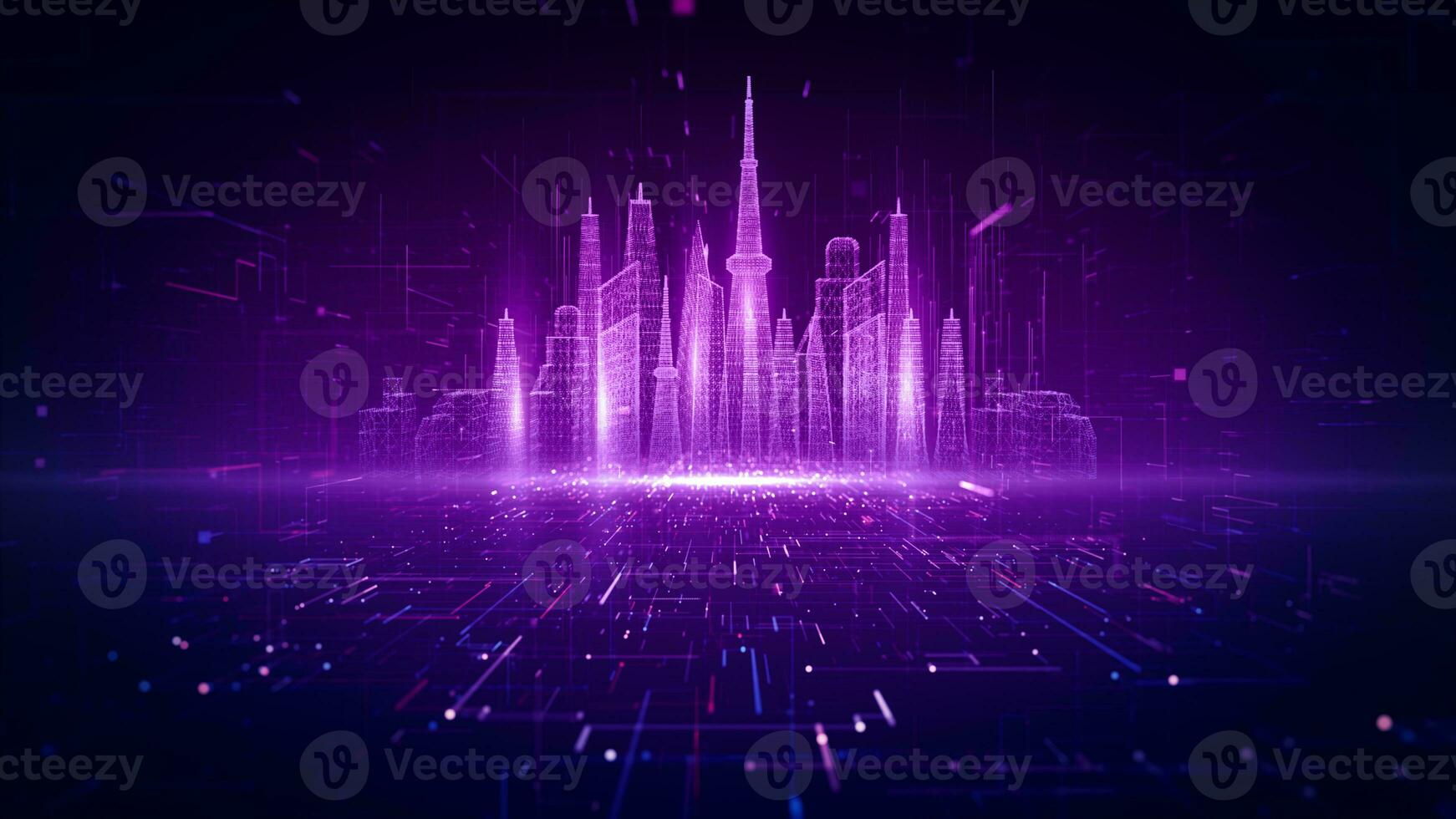 Metaverse and smart city of cyberspace digital data of futuristic and technology, Internet and big data of cloud computing, Internet 5g connection data analysis background concept. 3d rendering photo