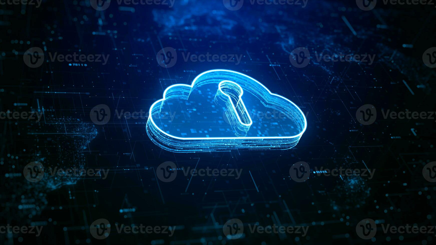 Cloud computing cybersecurity digital data, Futuristic and technology artificial intelligence, Technology digital backup and storage big data, abstract background. photo