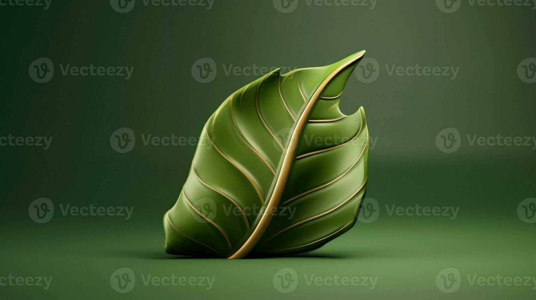 3d mockup leaf of tree and plant. Ecology, bio and natural products concept, Close up view of leaves composition, minimal style, Generative AI illustration photo