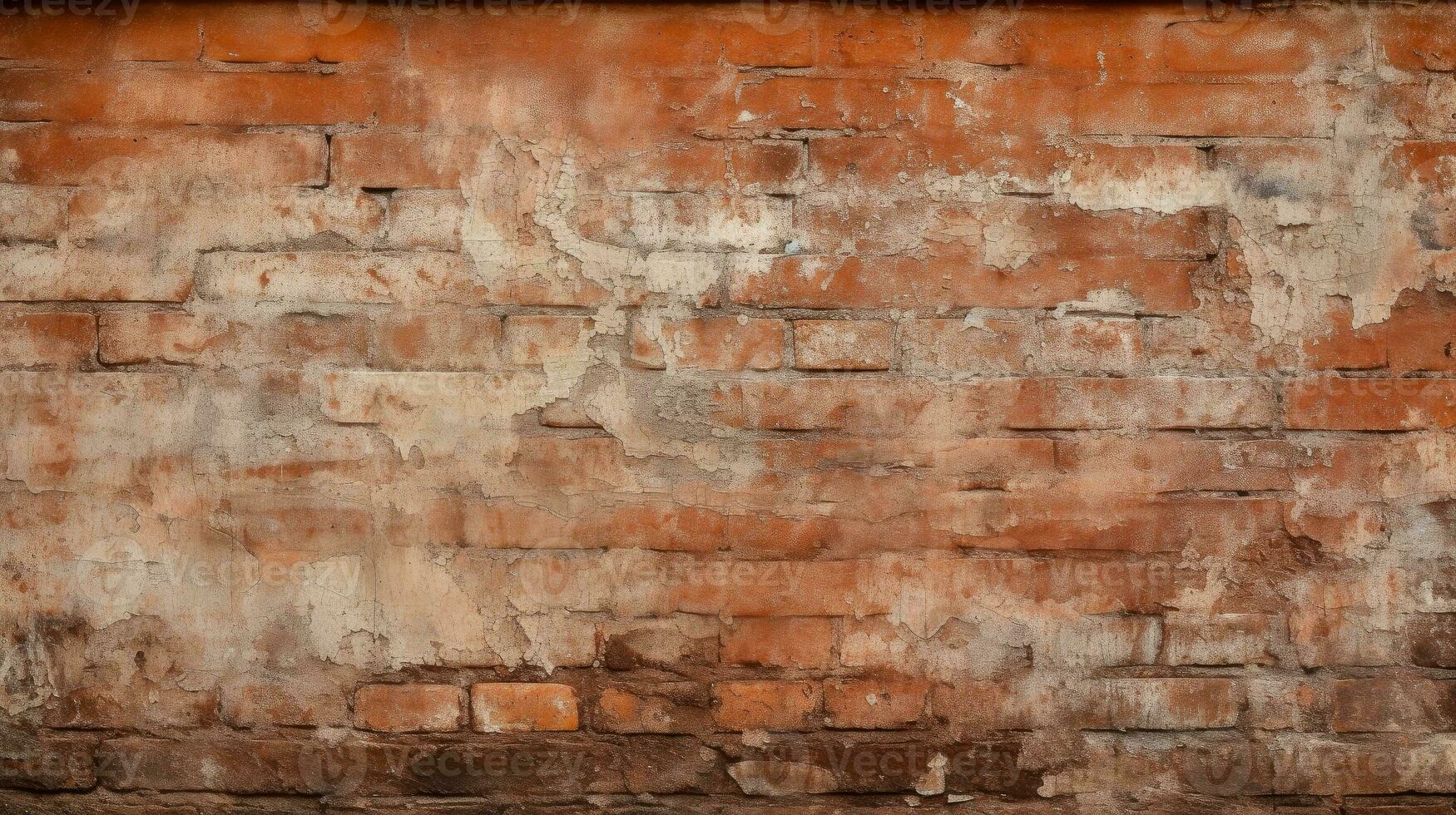 Old red brick wall background, abstract texture pattern backdrop, Generative AI illustration photo